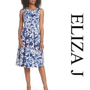 Eliza J Seamed Bodice Fit & Flare Dress